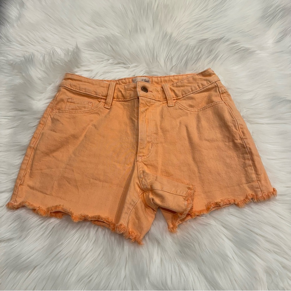 Universal Thread Denim Shorts 4 Orange Vintage Stretch Raw Hem Women's
